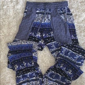 royal blue elephant print sweatpants